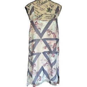 Women's O'Neill Floral Sundress L Beachy Pink Purple Preppy Racer Back Boho